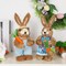 Set of 2 Easter Standing Bunny Couple, 12" Handmade Straw Bunny with Carrot Figurine, Easter Rabbits Tabletop Statues, Cute Photo Props Gifts for Office Kitchen Farmhouse Spring Home Decor